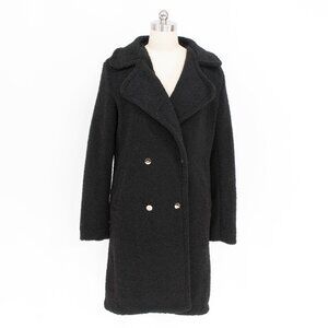 Morrisday The Label Black Shearling Teddy Long Coat — XS